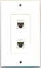 RiteAV Decorative 1 Gang 2 Port Cat5e Ethernet Wall Plate - White/White...