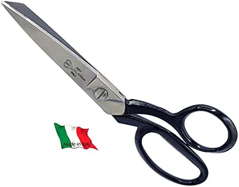 Ultima 7 Inch Bent Handle General Purpose Scissors – Drop Forged Carbon Steel Trimmer Sheers, Chrome Plated with Black Bent Handles, Made in Italy...