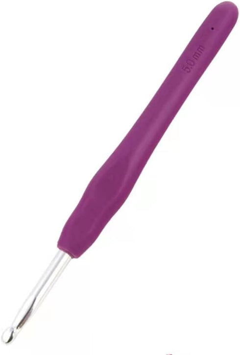 5.0 mm Crochet Hook Ergonomic Soft Handle Perfect for Lacework Extra Long? Knitting Needles (5.0 mm)...