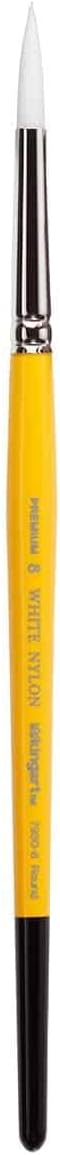 KINGART Premium White Nylon 7950-3 Gold Grip Round Artist Brushes, Synthetic Nylon Hair, Acrylic & All Media, Face Painting, Body Art, Fabric, Cer...