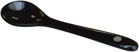 Black 10 pcs Porcelain Egg Spoons Ceramic Spoons 4.7 inch Coffee Dessert Yogurt Tea Milky Tea...