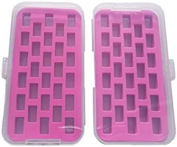 HONEYSEW Set of 2 Bobbin Box Organizers Sewing Machine bobbins Holder Contain 28 bobbins Storage Case...