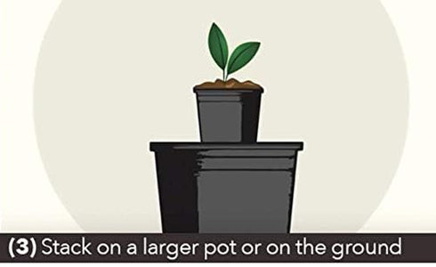 The HC Companies 2.75 Quart Rapid Stack Plastic Planter - Heavy-Duty Plastic Planter for Outdoor Garden Plants Flowers Herbs with Drainage Holes, ...