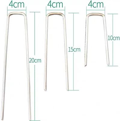 U/D 4 Inch Galvanized Landscape Staples 60 Pack 11 GaugeGarden Stakes Heavy-Duty Sod Pins Anti-Rust Fence Stakesfor Weed Barrier Fabric Ground Cov...