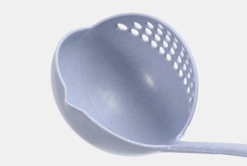 2 In 1 Kitchen Ladle Soup Pan Spoon with Filter Strainer (Blue)...