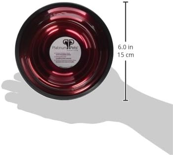 Platinum Pets Non-Tip Stainless Steel Cat Bowl, Candy Apple Red, X-Small...