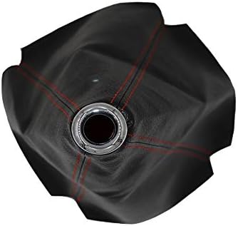 Universal Auto Manual Gear Shift Knob Boot Dust Cover?Made of Black Pu Leather with Red Seams and Blue Seams (red)...