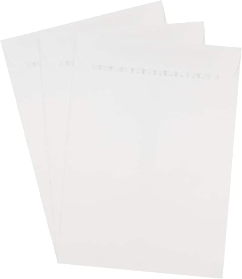 JAM PAPER 7 1/2 x 10 1/2 Open End Commercial Envelopes with Peel and Seal Closure - White - 25/Pack...