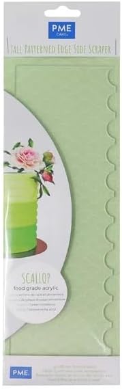 PME Tall Patterned Edge Side Scraper for Cake Decorating - Scallop (PS64)...