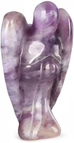Artistone Amethyst Crystal Angel Statues and Figurines Carved Gem Pocket Purple Guardian Angel Healing Stone Gifts for Women or Home,Office Decor...