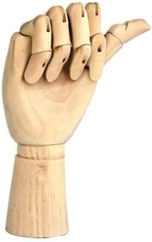 Wood Artist Drawing Manikin Articulated Mannequin with Wooden Flexible Fingers 10" Left Hand (10 inches-The Right Hand)...