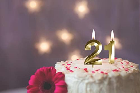 21st Birthday Candles,Gold Number 21 &12 Cake Topper for Birthday Decorations Party Decoration...