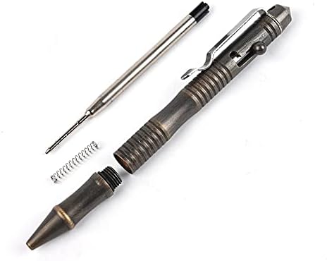 SMOOTHERPRO Solid Brass Bolt Action Pen Refillable Retractable Heavy Duty for Tremor Parkinson Arthritic Business Office Signature Writing EDC Gif...