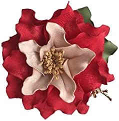 ETA Red Lily Flower Pin Brooch, Floral Fabric Brooch or for Women, Wedding Party Dress and Scarf Accessories, Fashion Accesories Women Girls Birth...