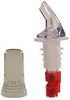 Tiger Chef 12-Pack Plastic Measured Liquor Pourer without Collar, 1 Ounce Red, Precision Wine Bottle Pour Spout with Pourer Dust Covers...