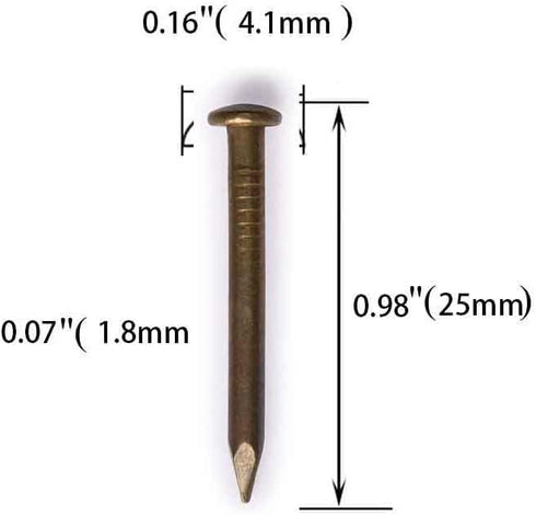 Wooden Nail Tiny Antique DIY Decorative Boxes Accessories Mini Nail 1inch/25mm (Bronze, 100pcs)...