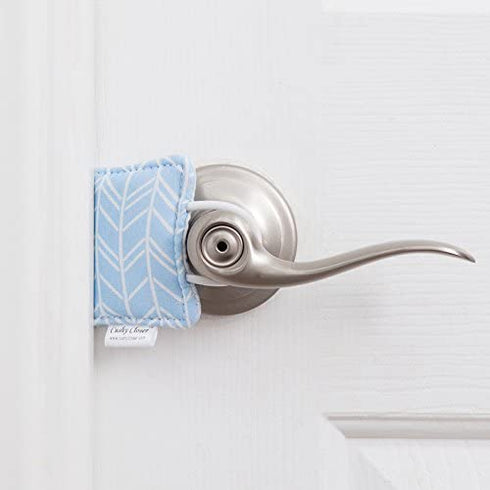 The Original Cushy Closer Door Cushion | No More Noisy Doors! | Door Latch Cover- Baby Safety for Quiet Doors (Birch - Blue)...