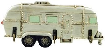 Key Holder 3 Hook Rack, Vintage Trailer RV Camper Wall Plaque Sculpture, 8"...