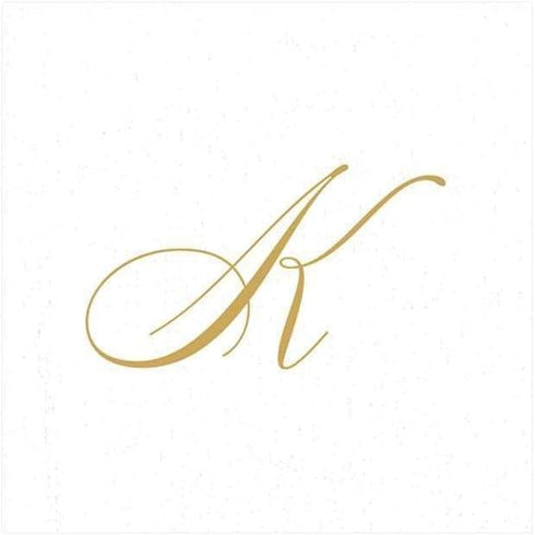 Entertaining with Caspari White Pearl Paper Linen Cocktail Napkins, Monogram Initial K, Pack of 30...