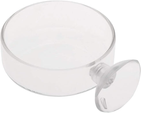 White Shrimp Feeder Dish Glass Feeding Tray Aquarium Fish for Tank Reptiles Round Food Bowl 2.4" x 0.7" with Suction Cup Fish Bowls Aquariums and ...