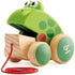 Hape Frog Pull-Along | Wooden Frog Fly Eating Pull Toddler Toy, 4.6 x 3.3 x 3.8 inches, Green...