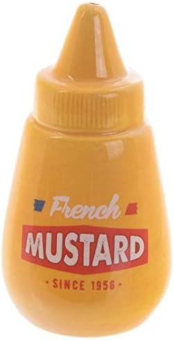 Sausage Dog in a Bun & Mustard Fast Food Ceramic Salt & Pepper Set...