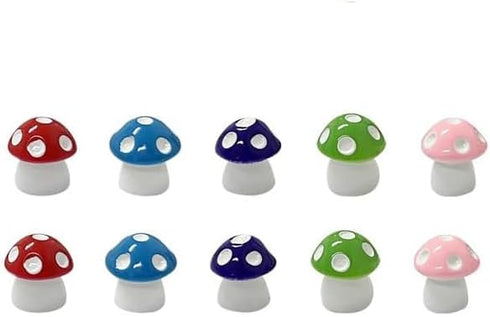 10Pcs Colourful Mushroom Garden Miniature Accessories, Garden Kit, Garden Animals, Resin Miniature Figurines Dollhouse Accessories Micro Landscape...