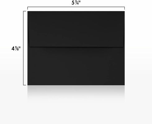 LUXPaper A2 Invitation Envelopes | Peel & Press | 4 3/8" x 5 3/4" | Midnight Black | 80lb. Text | 50 Qty...