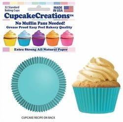 Light Turquoise Cupcake Baking Cup Liners 32 Count by Cupcake Creations...
