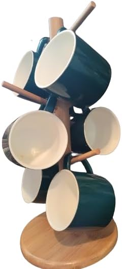 Coffee Cup Mug Holder Stand Coffee Mug Countertop Mug Tree Coffee Cup Holder Thick Base Tee Cup Mug Holder With 6 Hooks Mug Stand Space Saver For ...