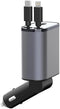 Retractable Car Charger 4 in1 Fast Car Phone Charger 100W USB C Car Charger Adapter (2.6Ft) and 2 USB Ports Car Fast Charger (Type c+a)...