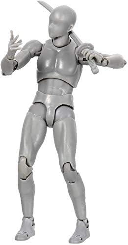 Action Figures Body-Kun DX & Body-Chan DX PVC Figure Model Drawing for S H Figuarts with Box for Artists (Gray, Male)...