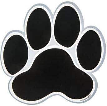 36 Large Paw Paper Cutout - Crafts Bulletin Board Decor Shapes - Black - 6 Inches...