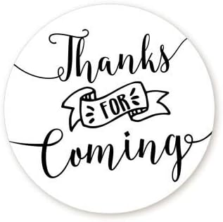 Thank You Stickers, 48 Round White Labels, Perfect for Baby Shower or Wedding Favors...