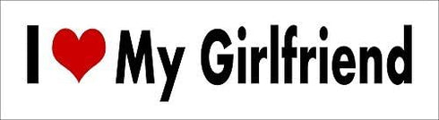 WitnyStore 8" Long I Love My Girlfriend Black Letters and Red Heart On White Background Relationship Status Girl Friend Vinyl Décor Sticker Bumper...