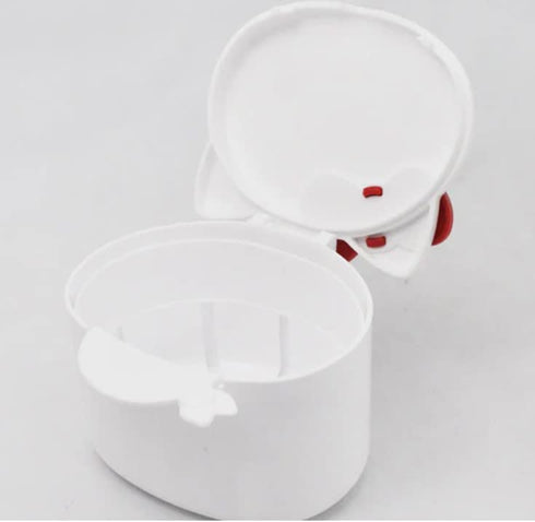 Denture Bath Case Cup Denture Soaking Cup Dental Retainer Case Orthodontic Bath Box Mouthguard Storage Holder Retainer Cleaner Kitty Made in Japan...