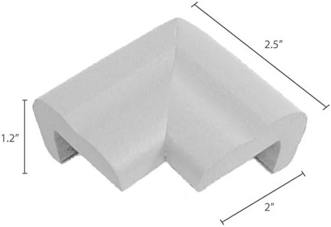 KidKusion Jumbo Corner Cushion | Made in USA | Taupe | 4 Pack | Furniture and Corner Protector...