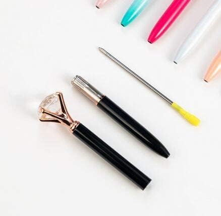 Big Diamond Crystal Pen Gem Ballpoint pens ring wedding Metal BallPen Kawaii Magical Pen Fashion School Office Supplies 1.0mm School Pen...