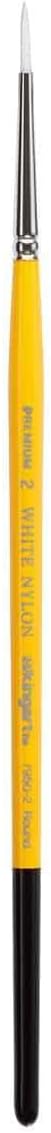 KINGART Premium White Nylon 7950-2 Gold Grip Round Artist Brushes, Synthetic Nylon Hair, Acrylic & All Media, Face Painting, Body Art, Fabric, Cer...