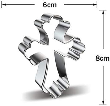 2 Pcs Easter Cookie Molds Cutters Set,Different Shapes Stainless Steel Cross Cookie Cutter(Silver)...