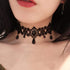 Kercisbeauty Black Lace Choker Gothic Necklace with Crystal for Women and Girls Halloween Party Custume Vintage Thick Choker...