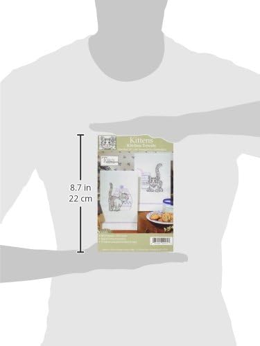 Tobin Stamped Kitchen Towels for Embroidery, Kittens 17 x30......