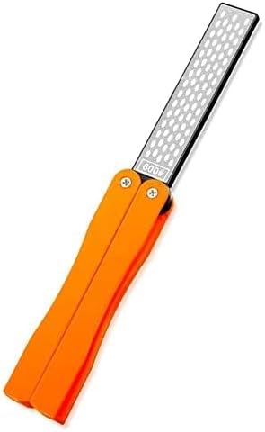 Diamond Knife sharpener Pocket Sharpening Stone #400/600 Double Sides Folding Portable Orange - 1pcs...