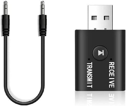 Bluetooth 5.0 2 in1 Transmitter Receiver Converter Car Wireless Audio Adapter USB 3.5mm Aux for TV, Home Stereo, Car Stereo, Headphones, Speakers,...