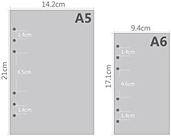 Index Tabs for A5/A6 6-Holes Cover Round Ring View Binder File Folder Loose Leaf Sheet Protectors Binder Cover Protector (Laser Cover, A5/21cm*15c...
