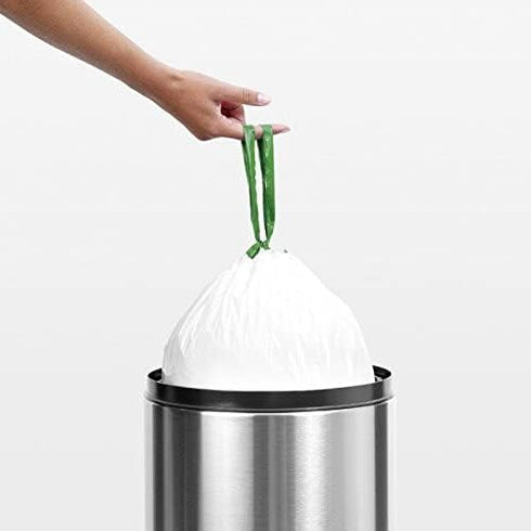 Brabantia PerfectFit Trash Bags (Size G / 6-8 Gallon) Thick Plastic Trash Can Liners with Tie Tape Drawstring Handles (20 Bags)...