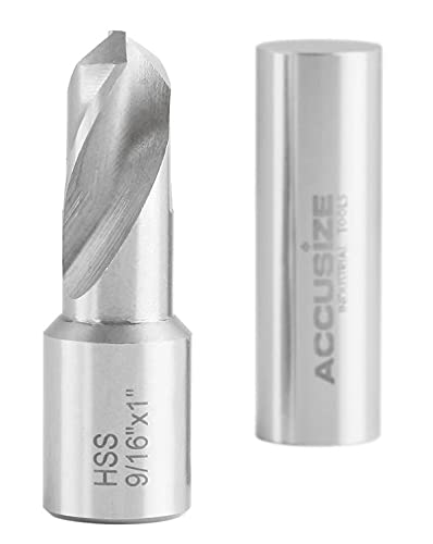 Accusize Industrial Tools 9/16 Inch Dia of Drill H.S.S. Fully Ground Drill with 3/4 Inch Weldon Shank, 1 Inch Cutting Depth, 0519-1916...
