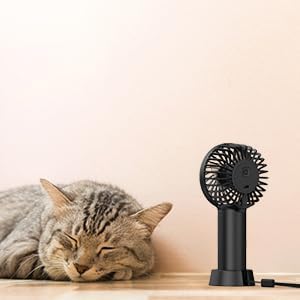EasyAcc Mini Portable Fan Handheld Fan, 3 Speed USB C Rechargeable Battery Operated Mini Pocket Personal Lash Fan with Lanyard Base Cooling Desk F...
