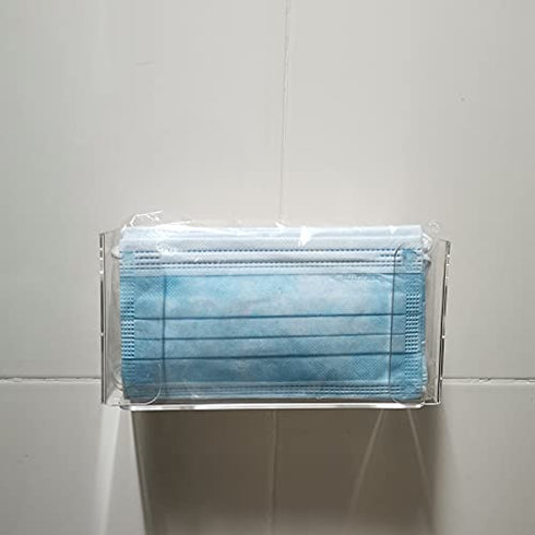 Cq acrylic Clear Mask Dispenser Wall Floating Glove Rack and Glove Box Dispenser Holder 10.2”x5.3”x3.5” Pack of 1...