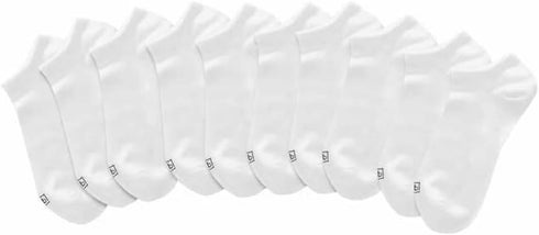 K. Bell Ladies - No Show Sock - 10 Pair Pack (Sock size 4-10, White)...
